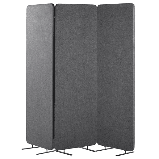 Biombo com 3 painéis acústicos STANDI Cinzento 184 cm 184 cm Biombo com 3 painéis acústicos STANDI Cinzento 184 cm 184 cm