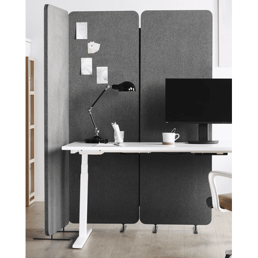 Biombo com 3 painéis acústicos STANDI Cinzento 184 cm 184 cm Biombo com 3 painéis acústicos STANDI Cinzento 184 cm 184 cm
