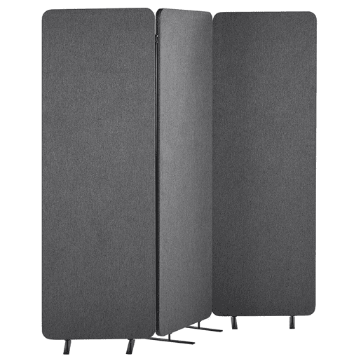 Biombo com 3 painéis acústicos STANDI Cinzento 184 cm 184 cm Biombo com 3 painéis acústicos STANDI Cinzento 184 cm 184 cm