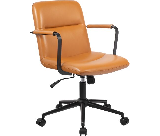 Silla de oficina hilda cuero auténtico marrón 62x58x88 cm