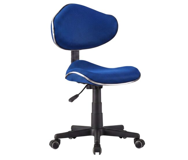 Silla escritorio juvenil kiddy, silla dormitorio giratoria, altura ajustable poliéster azul 48x88-98x46 cm