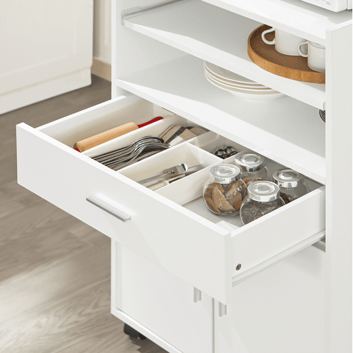 Aparador de cozinha baixo para microondas, com 2 portas e 1 gaveta FSB09-W SoBuy