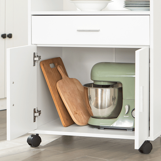 Aparador de cozinha baixo para microondas, com 2 portas e 1 gaveta FSB09-W SoBuy