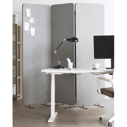 Biombo com 3 painéis acústicos STANDI Cinzento claro 184 cm 184 cm