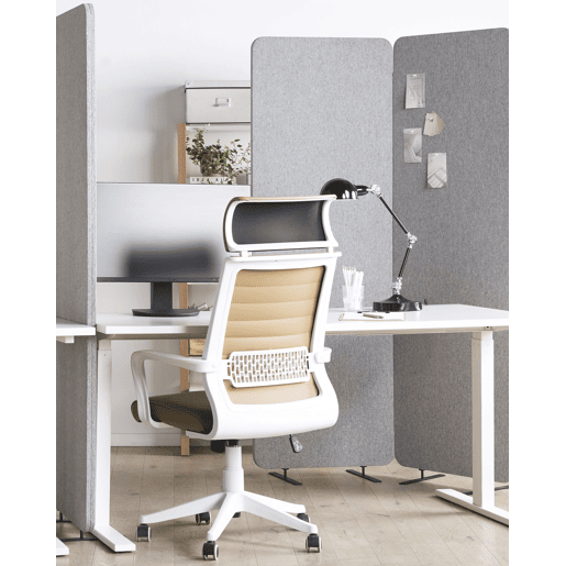 Biombo com 3 painéis acústicos STANDI Cinzento claro 184 cm 184 cm