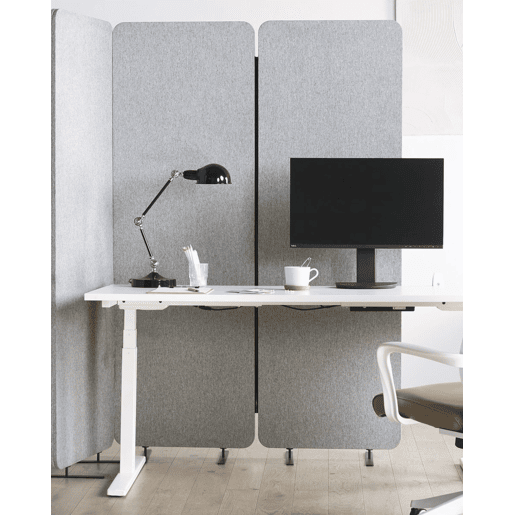 Biombo com 3 painéis acústicos STANDI Cinzento claro 184 cm 184 cm