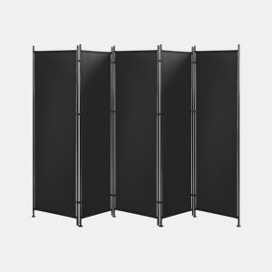 Biombo com 5 painéis NARNI Preto 267 cm 170 cm