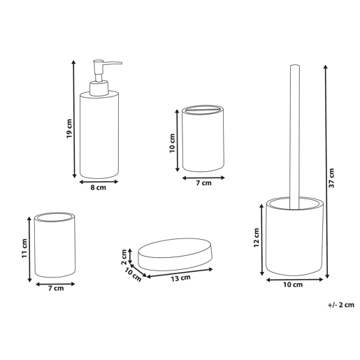 Conjunto de 5 acessórios para a casa de banho PERENE Terrazzo