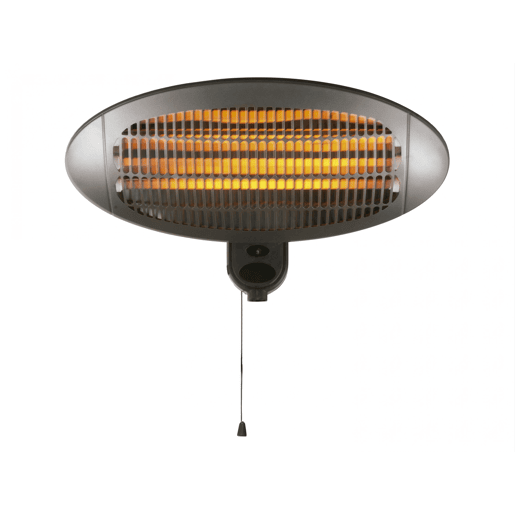 Aquecedor de parede de halogéneo para exterior. 3 potências de 650w, 1350wy 2000w. Controlo mecânico e ângulo regulável.