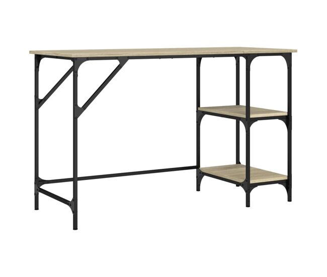 Escritorio - mesa de ordenador de metal y madera de ingeniería sonoma 120x50x75 cm