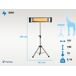 Calefactor halógeno 3000W para uso interior o exterior Calefactor halógeno 3000W para uso interior o exterior Plateado