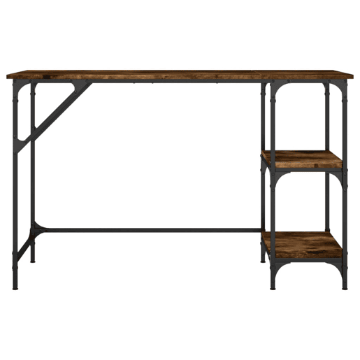 Secretária Escrivaninha de computador - 120x50x75 cm metalderivados madeira carvalho fumado