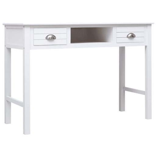 Secretária Escrivaninha de computador - 108x45x76 cm madeira de paulownia maciça branco Secretária Escrivaninha de computador - 108x45x76 cm madeira de paulownia maciça branco
