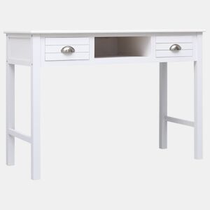 Secretária Escrivaninha de computador - 108x45x76 cm madeira de paulownia maciça branco