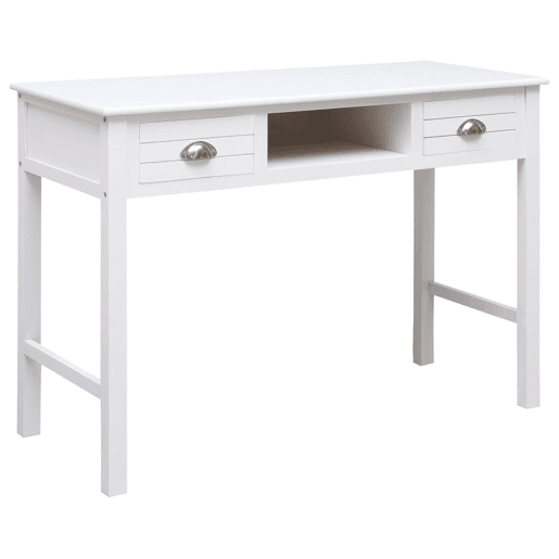 Secretária Escrivaninha de computador - 108x45x76 cm madeira de paulownia maciça branco Secretária Escrivaninha de computador - 108x45x76 cm madeira de paulownia maciça branco