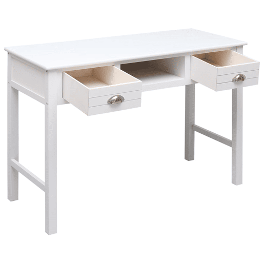 Secretária Escrivaninha de computador - 108x45x76 cm madeira de paulownia maciça branco Secretária Escrivaninha de computador - 108x45x76 cm madeira de paulownia maciça branco