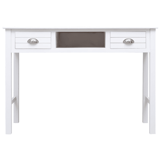 Secretária Escrivaninha de computador - 108x45x76 cm madeira de paulownia maciça branco Secretária Escrivaninha de computador - 108x45x76 cm madeira de paulownia maciça branco