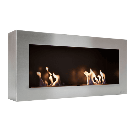 Lareira de alto rendimento térmico. Equivalente a 4KW. Fabricado em aço inoxidável e desenho rectangular