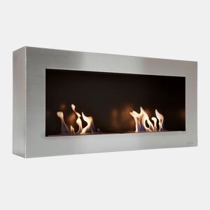 Lareira de alto rendimento térmico. Equivalente a 4KW. Fabricado em aço inoxidável e desenho rectangular