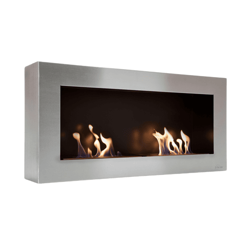 Lareira de alto rendimento térmico. Equivalente a 4KW. Fabricado em aço inoxidável e desenho rectangular