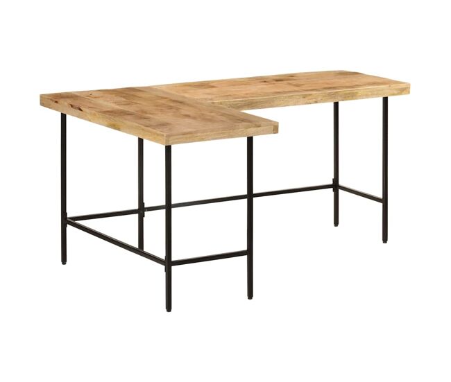 Escritorio - mesa de ordenador madera maciza mango y hierro 165x110x77 cm