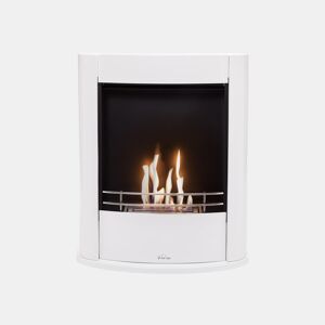 Lareira a etanol com 2,5 kW e 1,5 L de capacidade. Design fabricado em aço branco.
