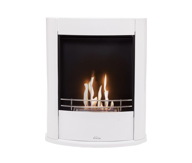 Chimenea de etanol de 2.5kw y 1.5l de capacidad. diseño fabricado en acero blanco
