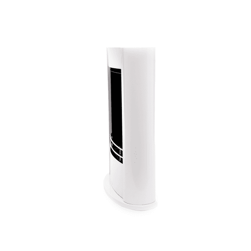 Lareira a etanol com 2,5 kW e 1,5 L de capacidade. Design fabricado em aço branco.