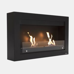 Lareira de etanol de 4KW de largura. Feito de aço esmaltado preto