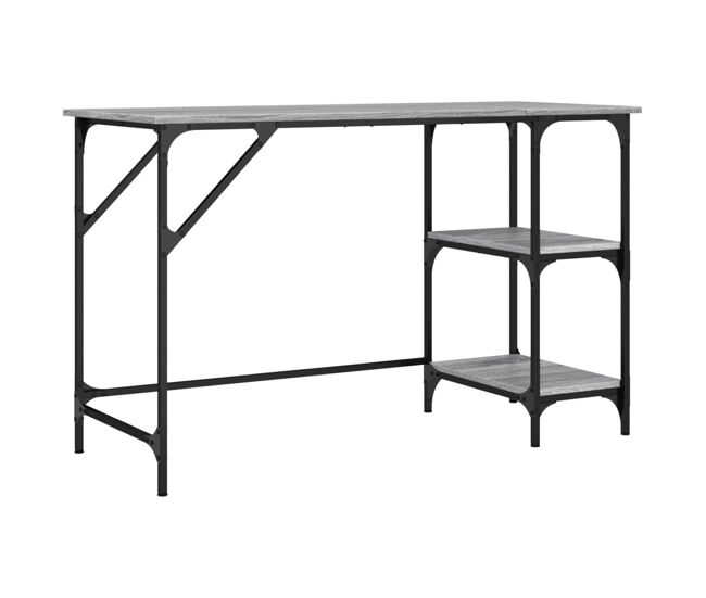Escritorio - mesa de ordenador metal y madera ingeniería gris sonoma 120x50x75 cm