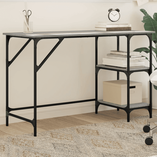 Secretária Escrivaninha de computador - 120x50x75 cm metalderivados de madeira cinza sonoma