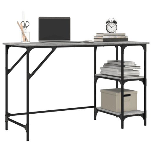 Secretária Escrivaninha de computador - 120x50x75 cm metalderivados de madeira cinza sonoma