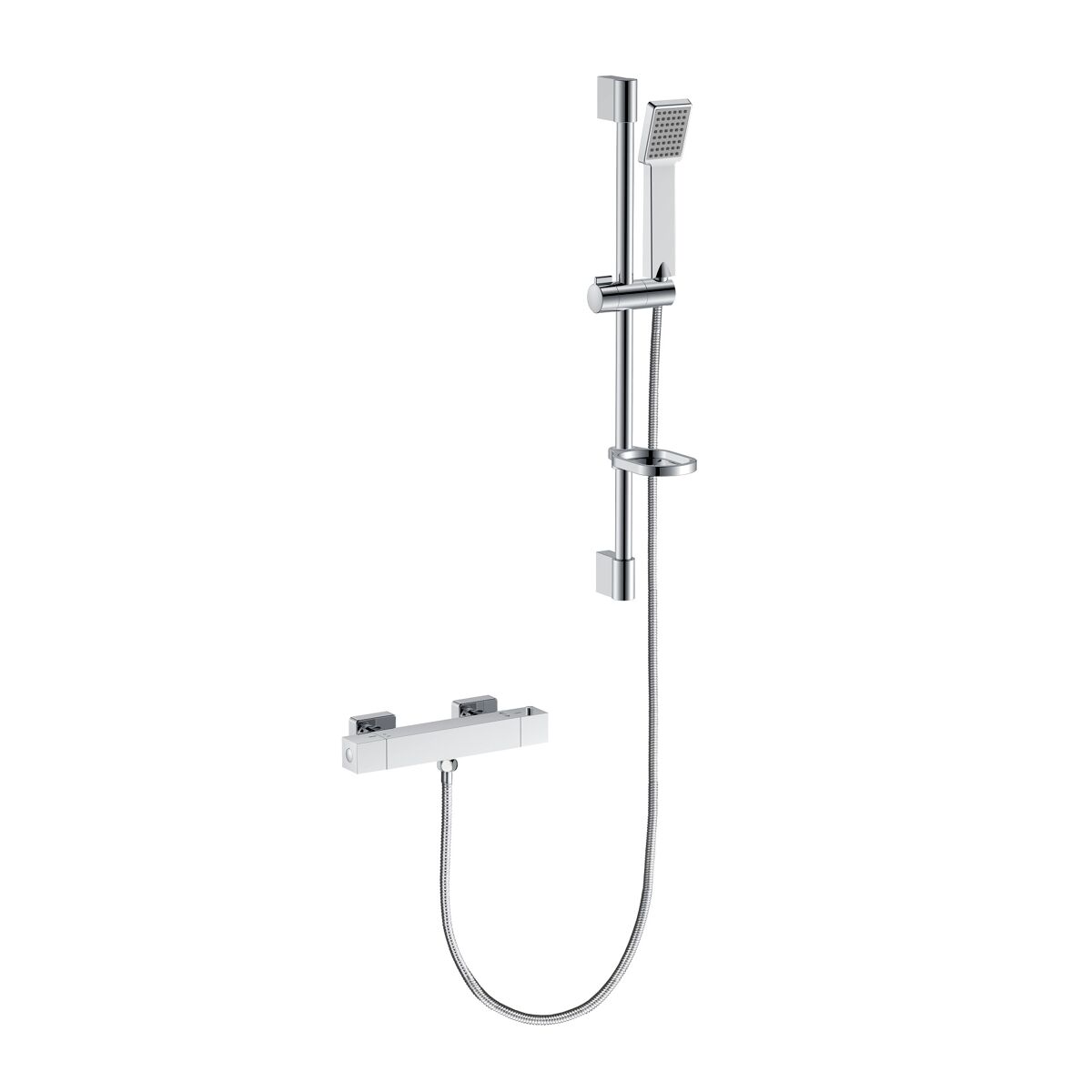 Columna de Ducha Barra Redondo AICA con Ducha de Mano