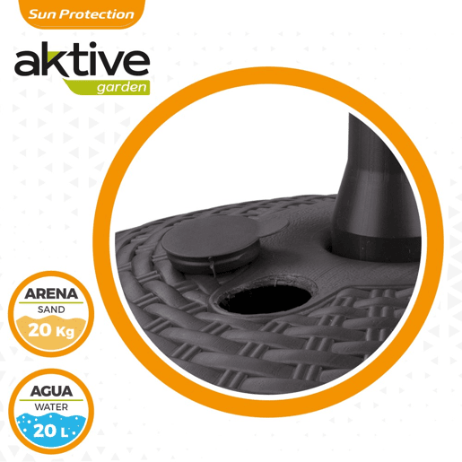 Base para guarda-sol circular antracite 19-33 mm Aktive