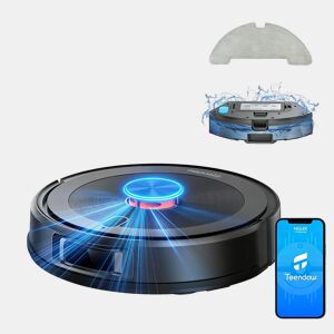 Aspirador de Pó Robot Teendow D10S Plus - Potência de Aspiração de 5000 Pa, Bateria de 3200 mAh, 180 Minutos de Duração da Bateria, Silêncio de 70 dB - Preto