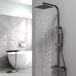 AICA 2 columnas de ducha termostáticos con columna ajustable AICA 2 columnas de ducha termostáticos con columna ajustable Negro