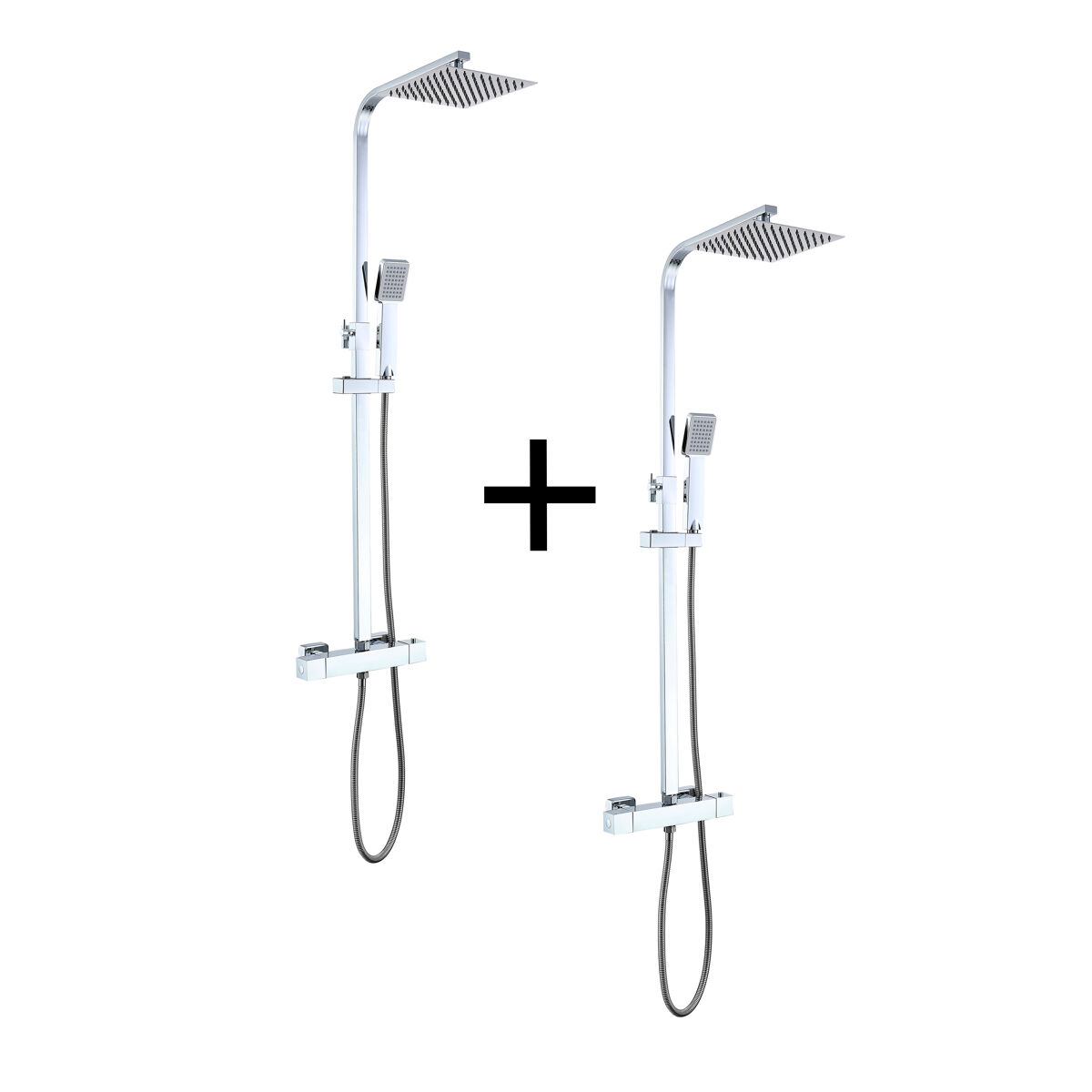 AICA 2 sets de ducha termostáticos con rociador y ducha de mano
