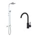 AICA columna de duchas y grifos de cocina en negro mate AICA columna de duchas y grifos de cocina en negro mate Cromo