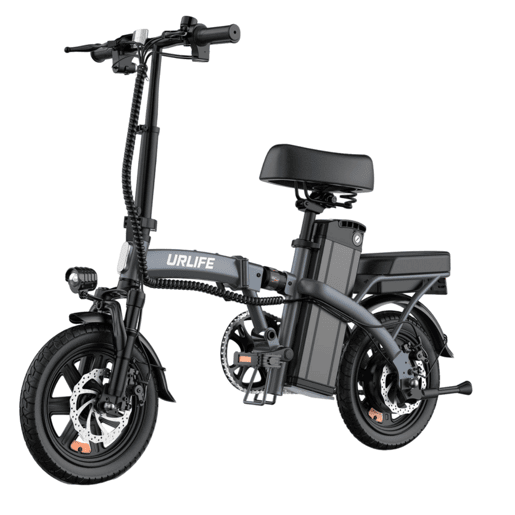 E-bike URLIFE F1L - Motor 250W Bateria 48V 7.5Ah Pneus de 14 Polegadas Disco - Cinza