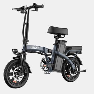E-bike URLIFE F1L - Motor 250W Bateria 48V 7.5Ah Pneus de 14 Polegadas Disco - Cinza