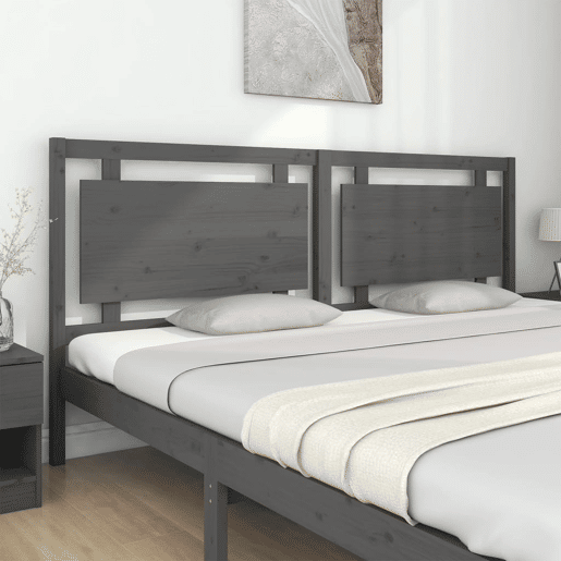 Cabeceira - Cabeceira de cama 125,5x4x100 cm pinho maciço cinzento