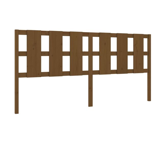 Cabecero cama - mueble cabecero madera maciza pino marrón miel 205,5x4x100 cm
