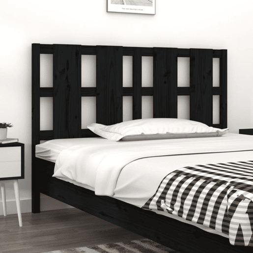 Cabeceira - Cabeceira de cama 145,5x4x100 cm pinho maciço preto