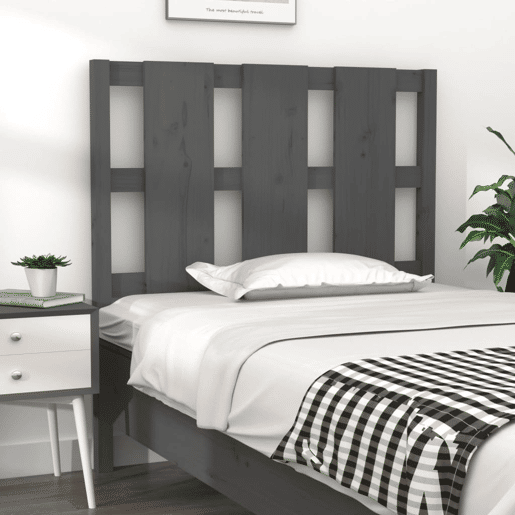 Cabeceira - Cabeceira de cama 105,5x4x100 cm pinho maciço cinzento