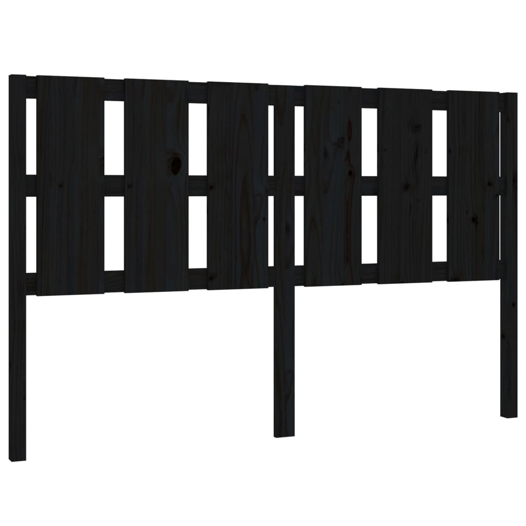 Cabecero cama - mueble cabecero madera maciza de pino negro 155,5x4x100 cm