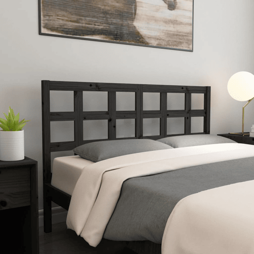 Cabeceira - Cabeceira de cama 165,5x4x100 cm pinho maciço preto