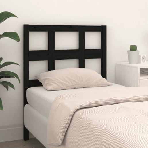 Cabeceira - Cabeceira de cama 95,5x4x100 cm pinho maciço preto