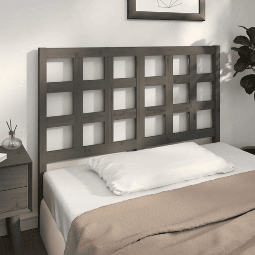 Cabeceira - Cabeceira de cama 125,5x4x100 cm pinho maciço cinzento
