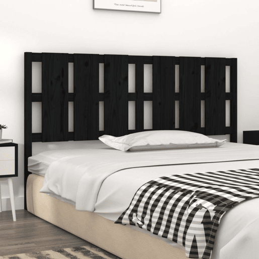 Cabeceira - Cabeceira de cama 185,5x4x100 cm pinho maciço preto