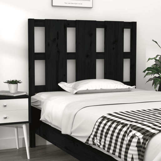 Cabeceira - Cabeceira de cama 95,5x4x100 cm pinho maciço preto